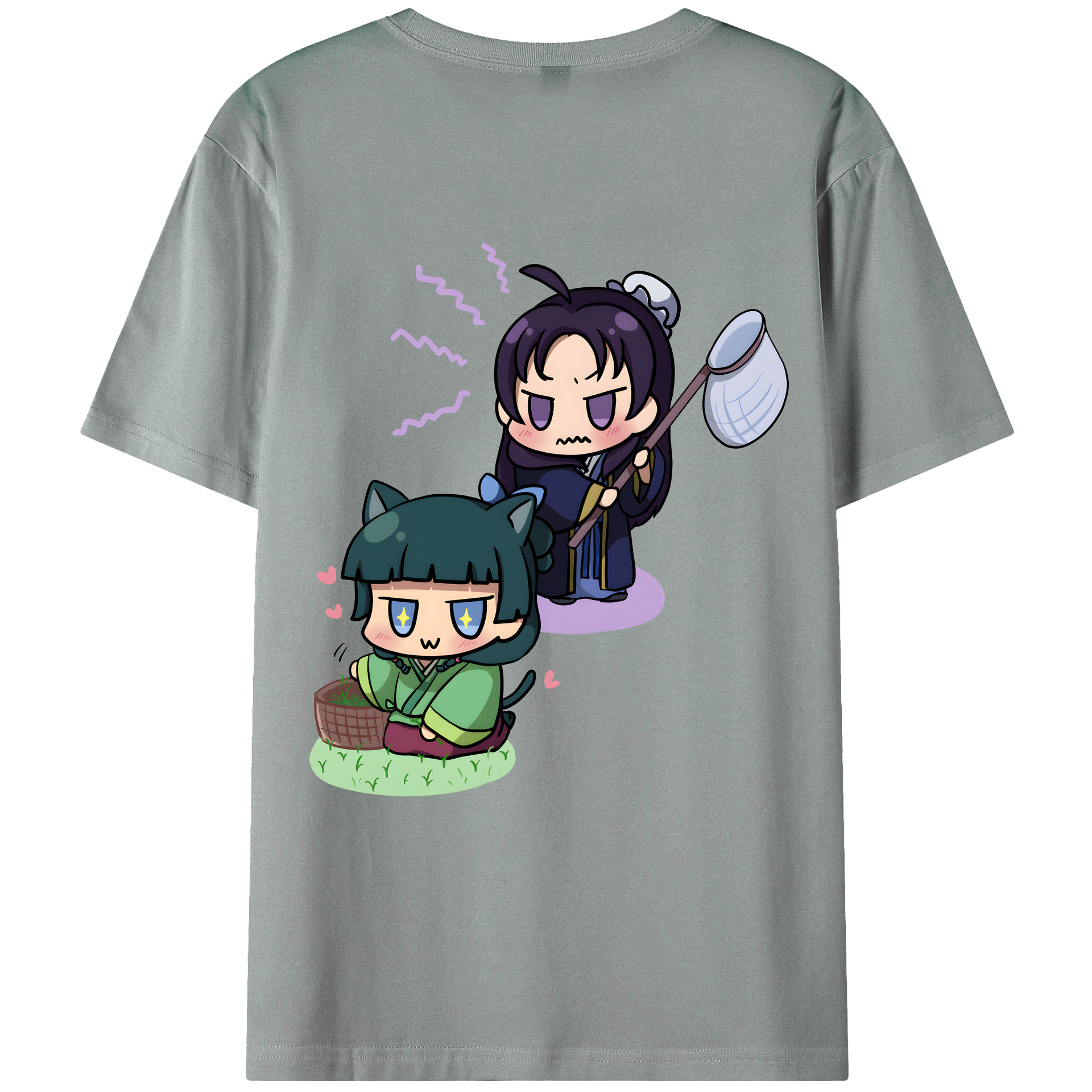 （画像用） 薬屋のひとりごと The Apothecary Diaries 綿100％ メンズ半袖Tシャツ（バックプリント） 通気性